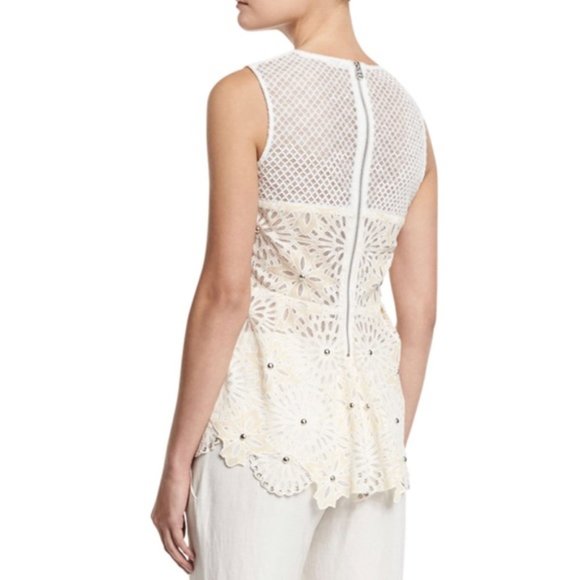 Veronica Beard Sunrise Beaded Crochet Top Size 4 - Picture 3 of 16